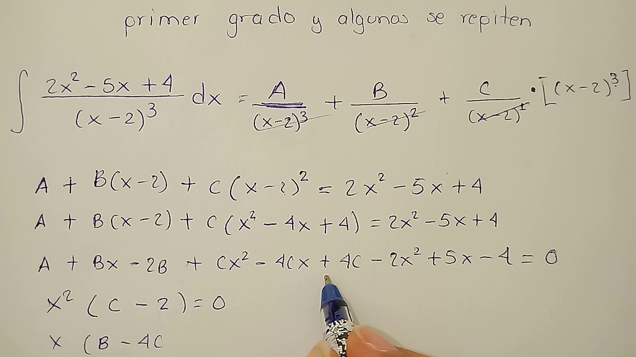 Integral por fracciones parciales. Caso 2