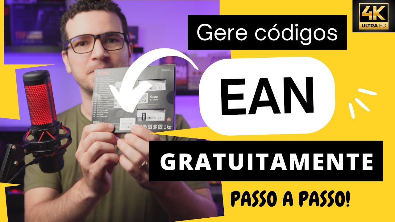 Como gerar Código de Barras Universal EAN 13 Grátis para os seus Produtos Físicos e Digitais! - 4k
