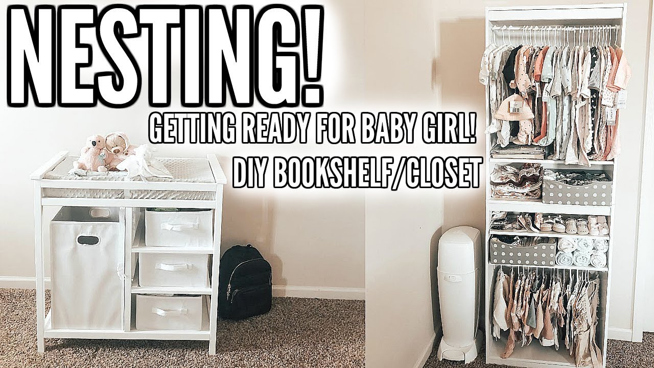 SETTING UP FOR BABY GIRL! | DIY BOOKSHELF CLOSET | KRISTA BOWMAN RUTH