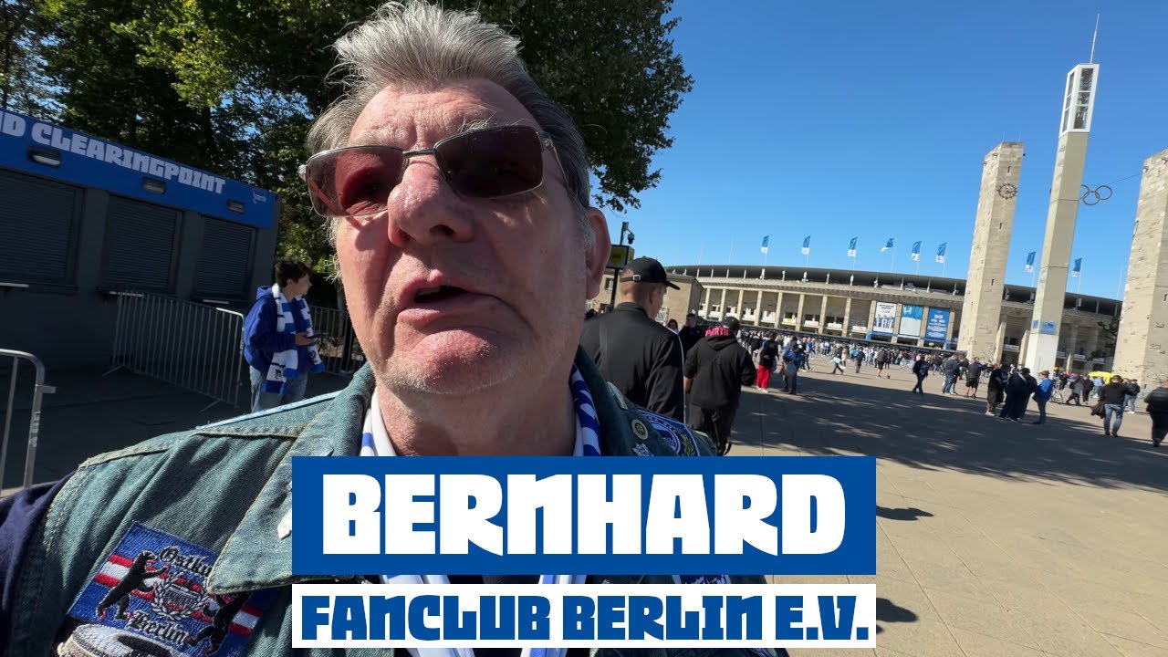 15.09.2024 Berlin Hertha BSC-Kuttenträger Bernhard (Fanclub Berlin eV): Kutte vor Olympiastadion