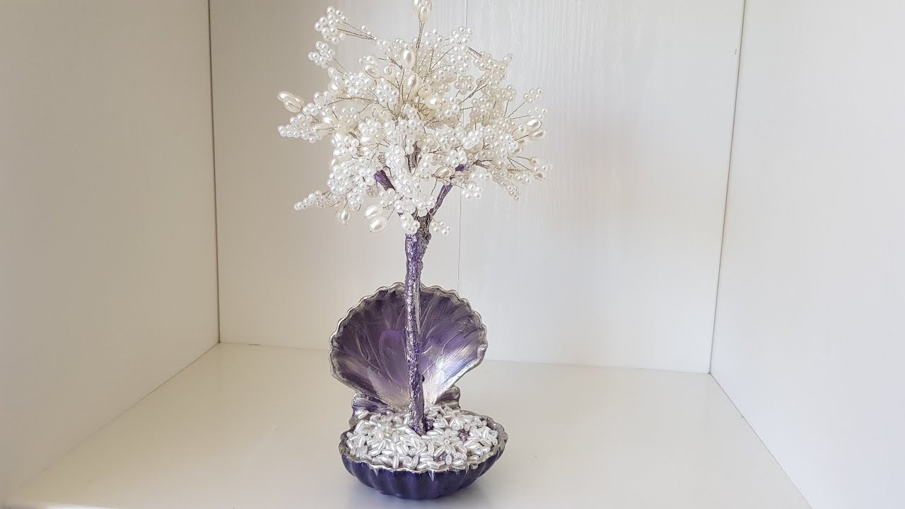 İnci Boncuklu Tel Ağaç Yapımı - DIY Beaded Wiretree