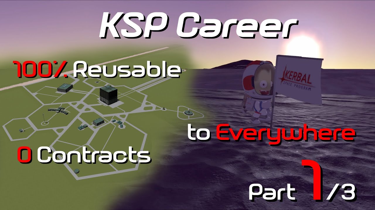 KSP Career: 100% Reusable, 0 Contracts. (Part 1/3: Minmus, Mun, Duna, Ike)