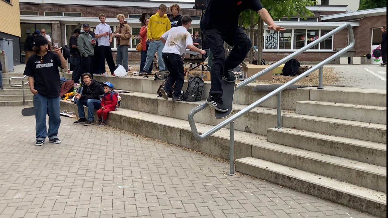 Street handrail contest Leuven 2025 (Kevin Tshala, Reemy Aniceta, Tim Zom, Matteo Vandeputte, Lau)