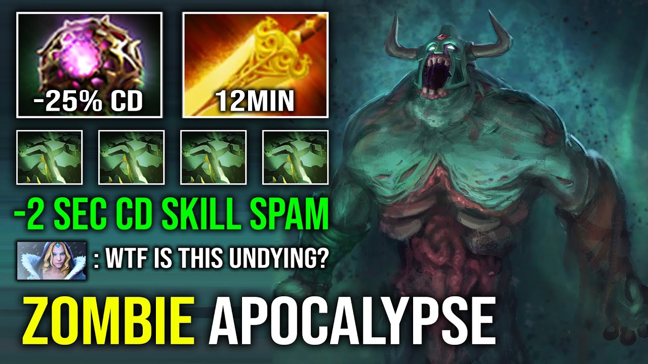 WTF First Item 12Min Radiance Unkillable Zombie Apocalypse -2 Sec CD Spam Undying Dota 2