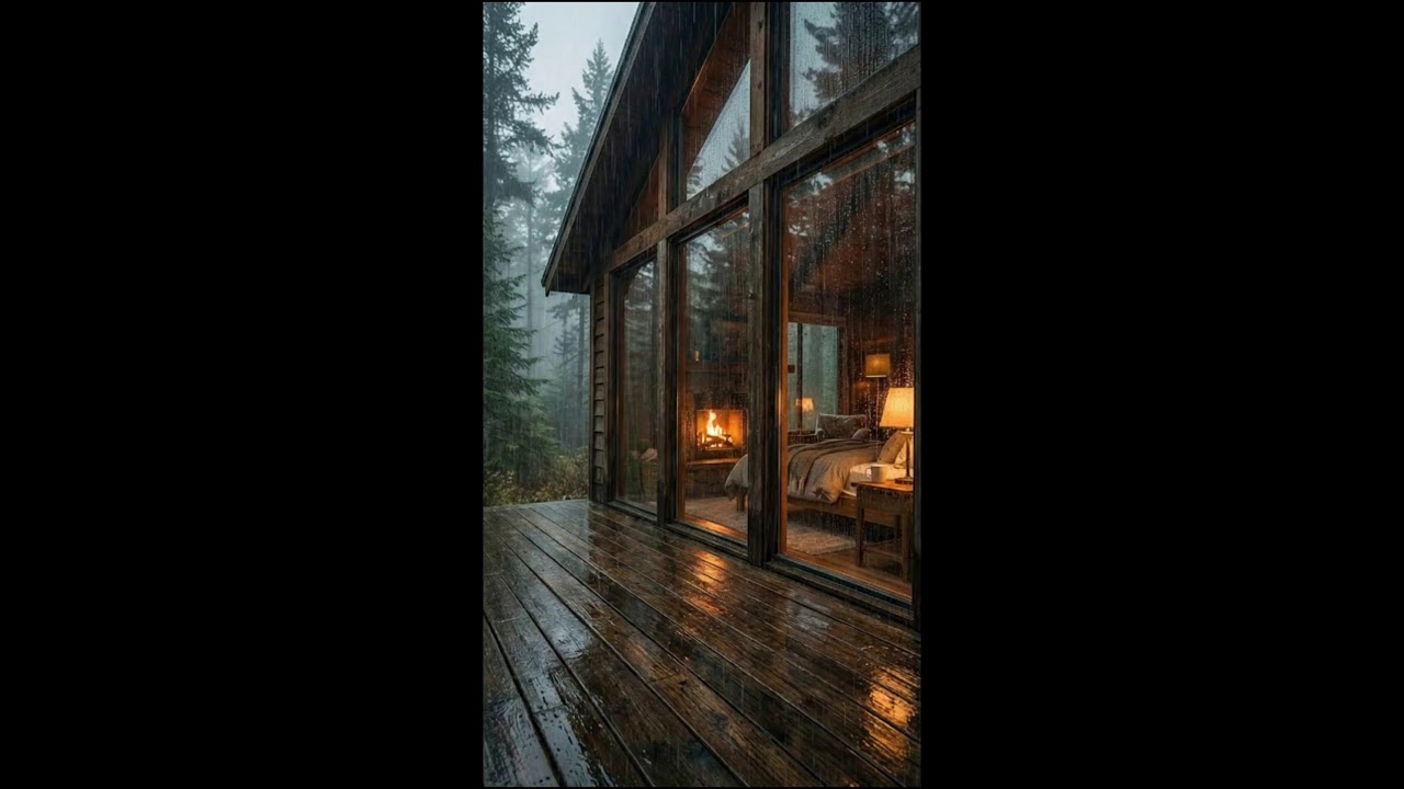 Rainy Cabin Ambience 🎸🌧️ | Soothing Acoustic Guitar for Relaxation & Peace #relaxingmusic