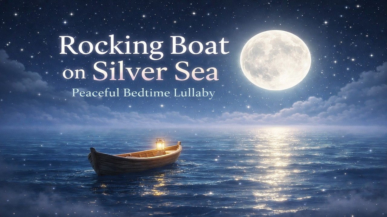 Rocking Boat on Silver Sea 🌙 Peaceful Bedtime Lullaby for Babies Sleep Music