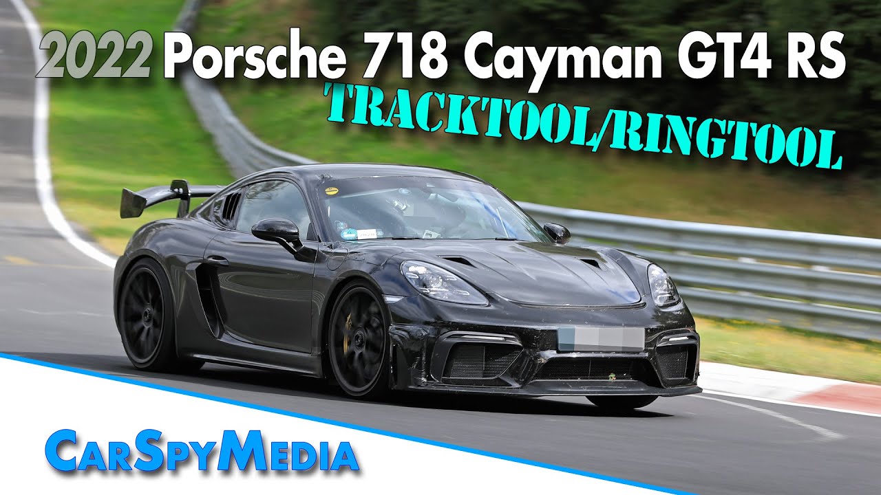 2022 Porsche 718 Cayman GT4 RS prototype spied testing almost undisguised at the Nürburgring