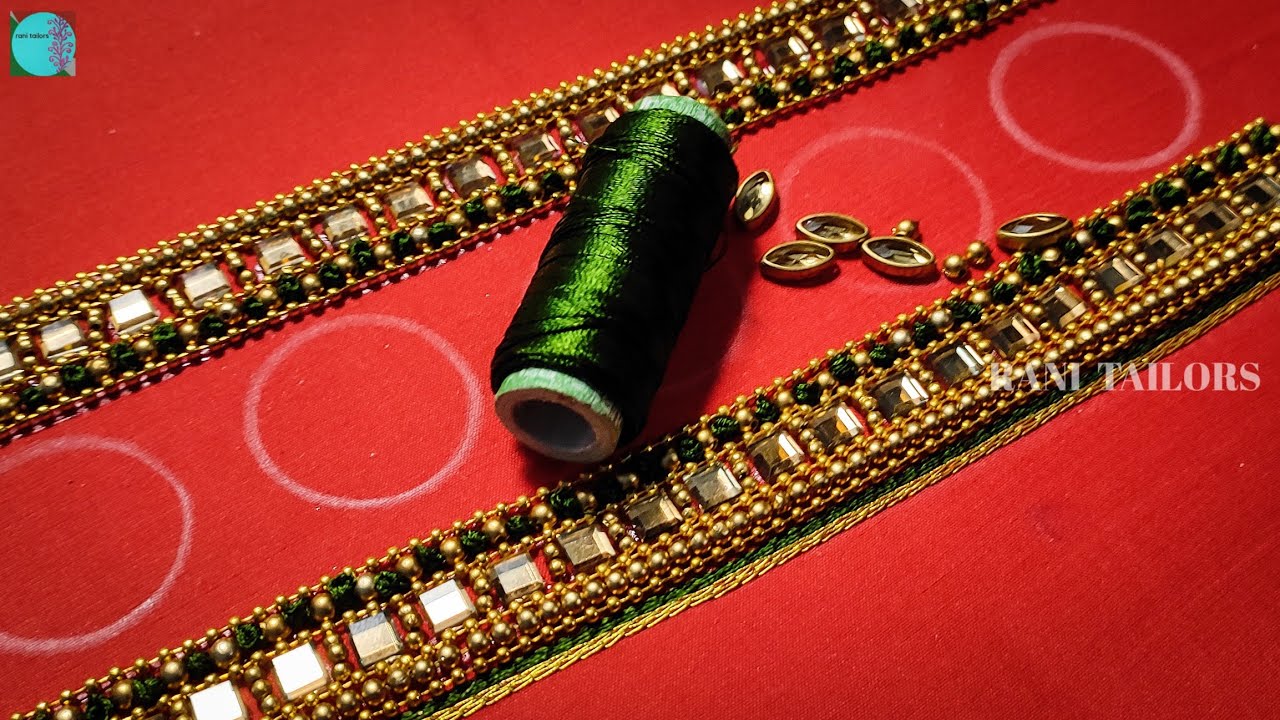 simple and elegant bead work using normal needle same like aari
