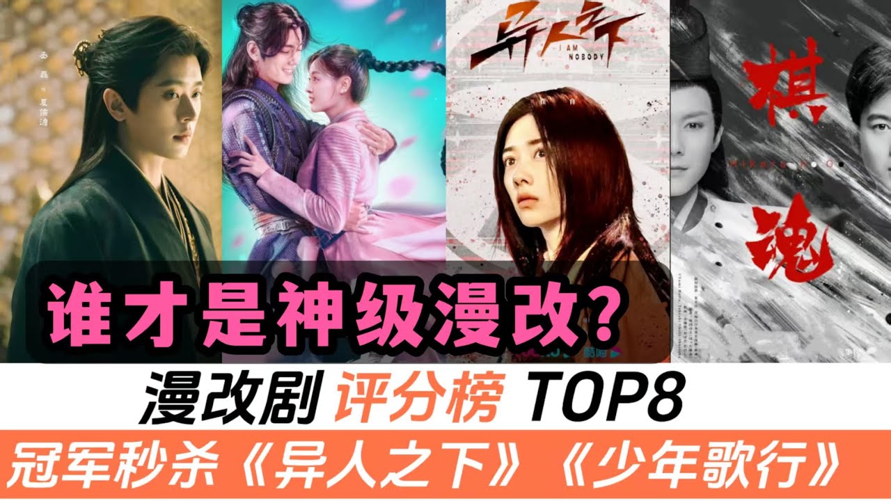 8部口碑最好的漫改劇 + 4部待爆漫改新劇！汪東城《鎮魂街》只排倒數！頂流肖戰的漫改也才排第5！冠軍狂傲到連《異人之下》和《少年歌行》都不放在眼裏，妥妥的神級漫改！