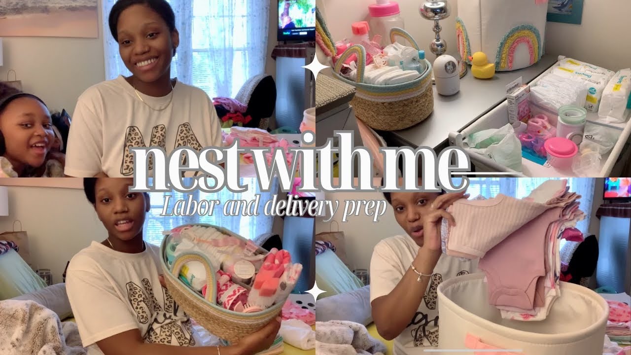 NEST WITH ME! Packing my hospital bag, organizing for LABOR and DELIVERY!!