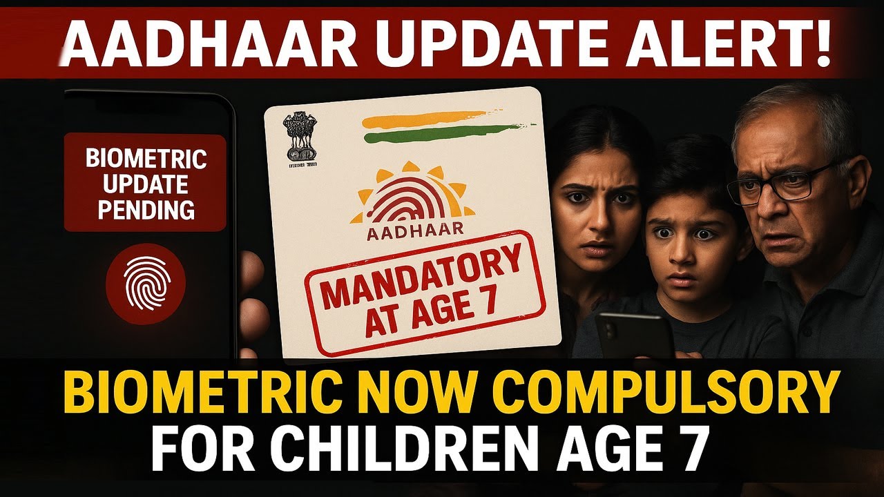 Aadhaar Alert: Biometric Update Now Mandatory at Age 7 | Big UIDAI Announcement | Aadhaar Update