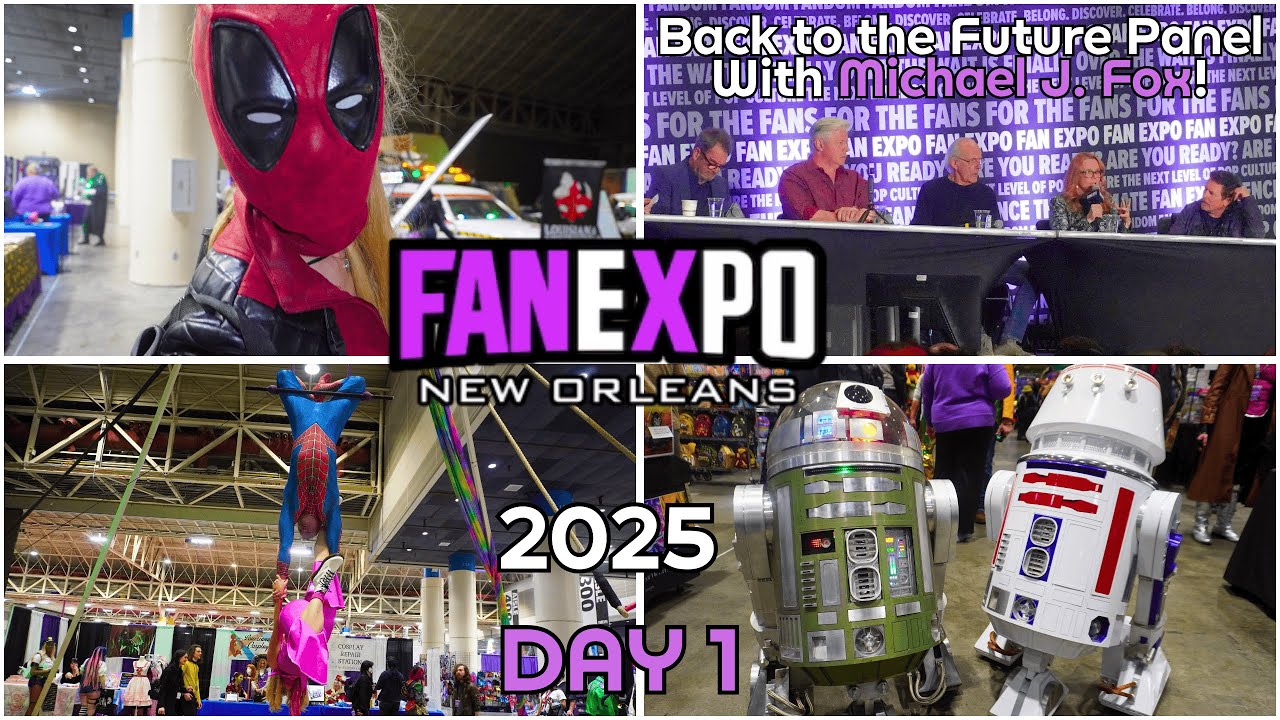 Fan Expo New Orleans 2025,Day 1! BACK to the FUTURE Panel staring Michael J. Fox and AMAZING Cosplay