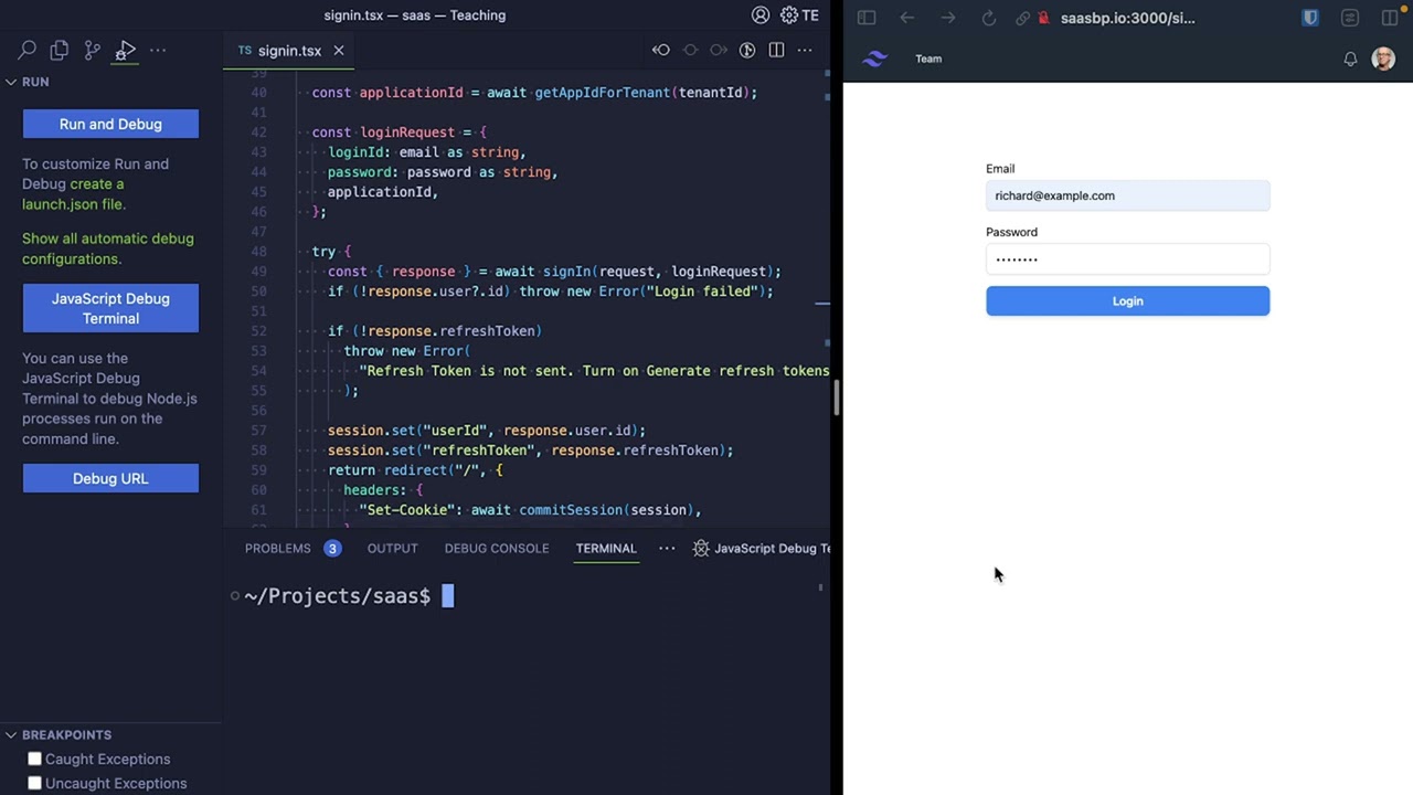 Using the JavaScript Debug Terminal to debug your apps