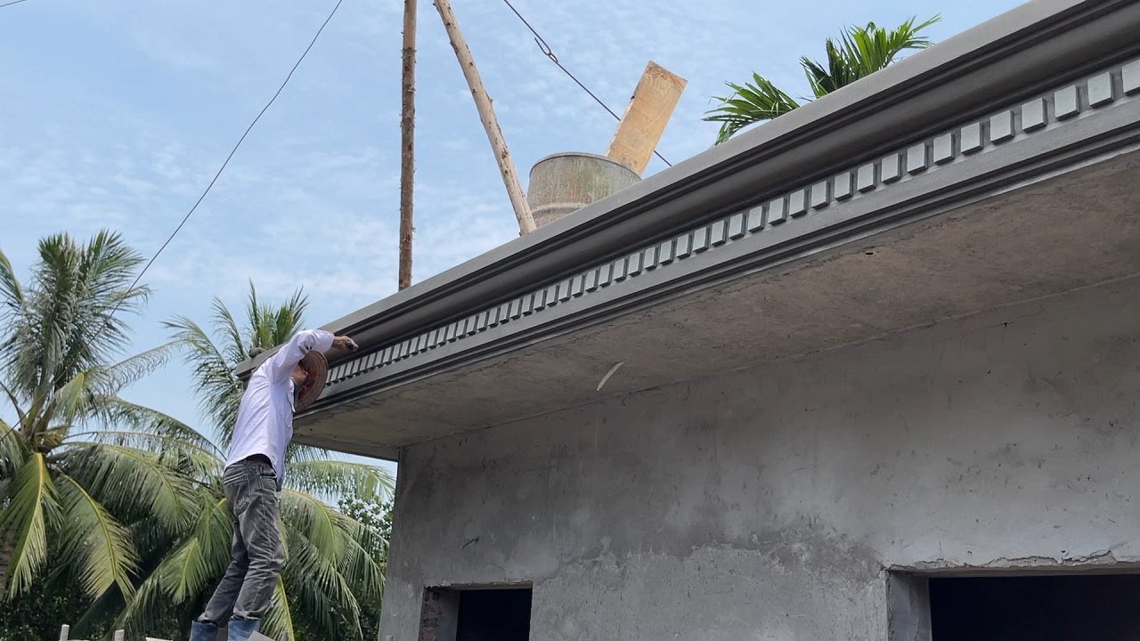 Techniques Construction Rendering Sand & Cement On The Concrete - House Decoration Step By Step