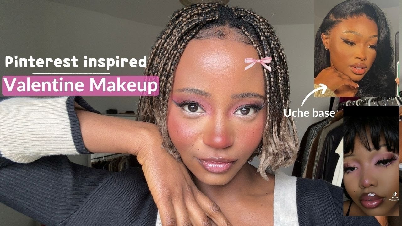 Pinterest-inspired Valentine makeup | with ​⁠Uche Natori base makeup using drugstore products.