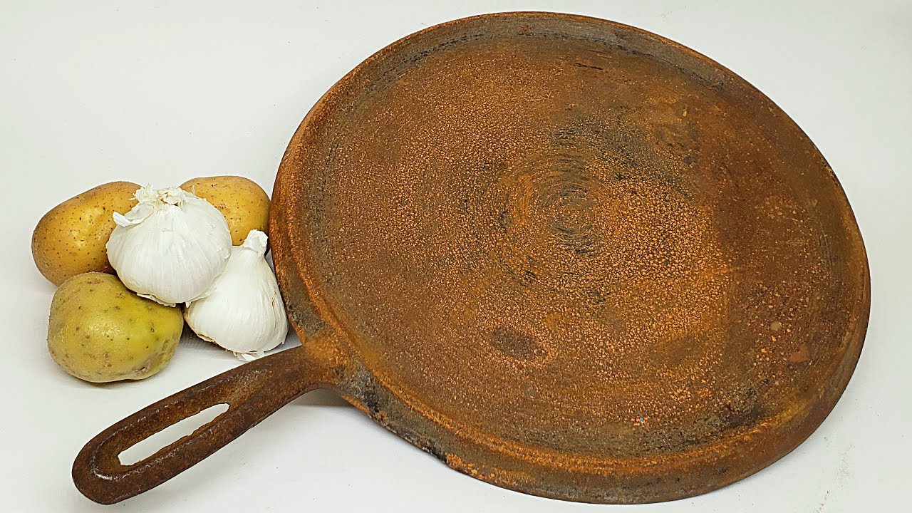 Rusted Cast Iron Skillet Restoration Without Tools