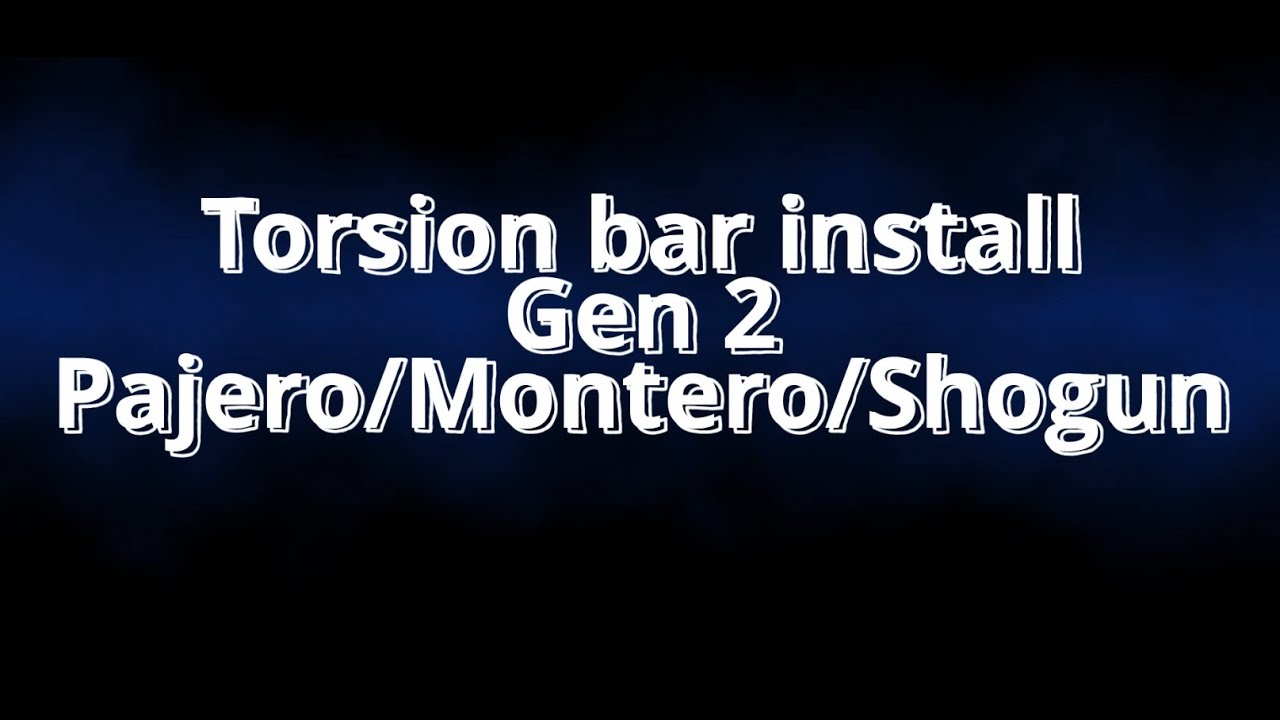 Torsion bar replacement on a Mitsubishi Pajero/Montero/Shogun