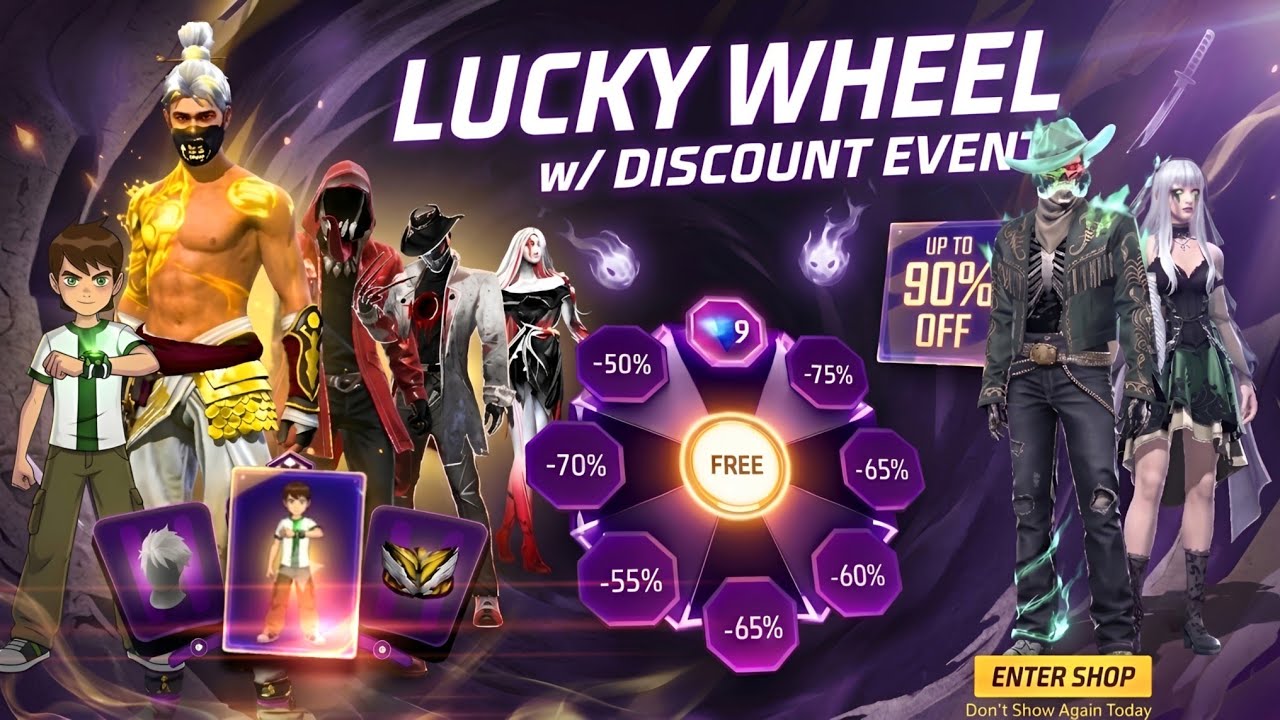 GOLDEN SHADE BUNDLE RETURN FREE FIRE | NEXT LUCKY WHEEL EVENT | FREE FIRE NEW EVENT l FF NEW EVENT