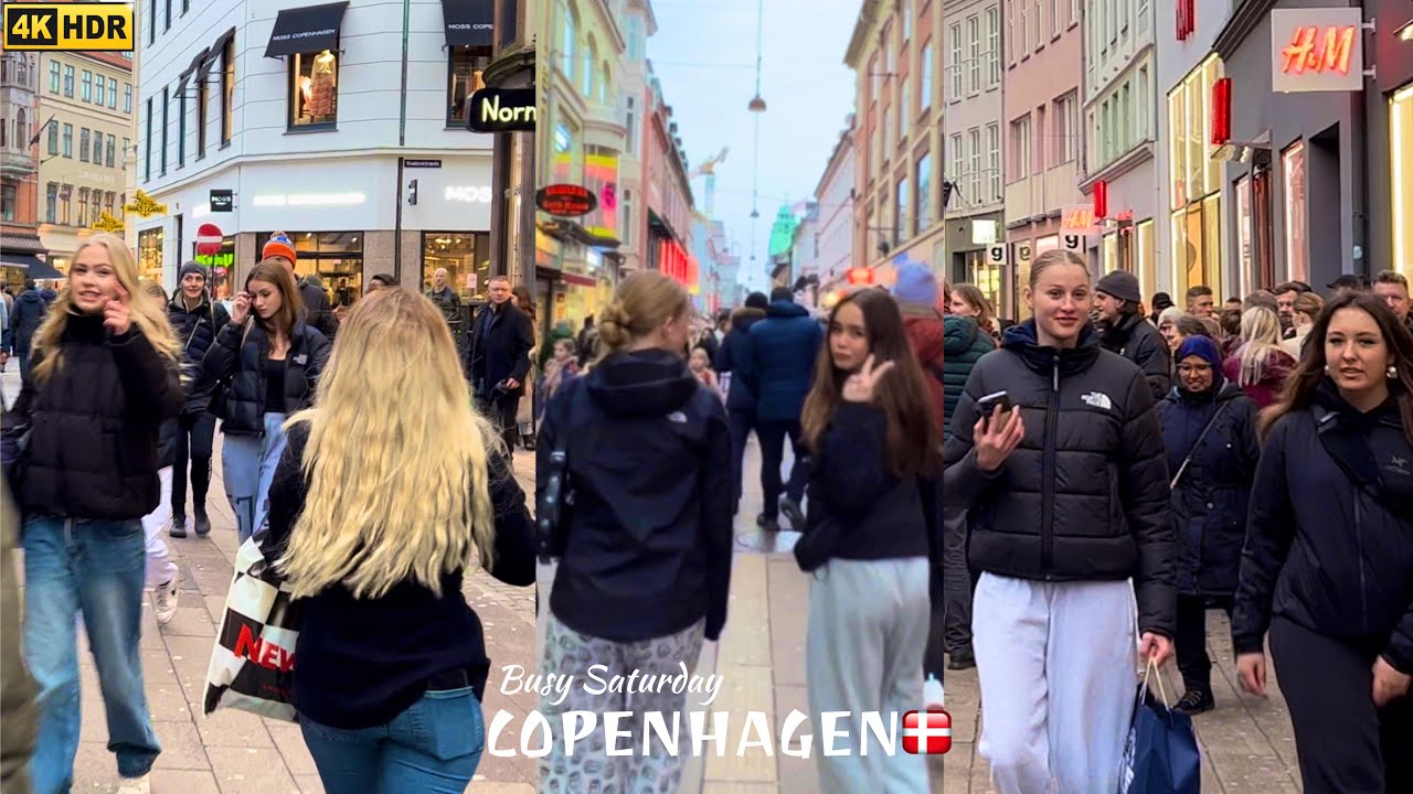 Copenhagen 🇩🇰 Denmark | Busy Saturday in Downtown City Center | 4K Walking Tour | 14 January 2023