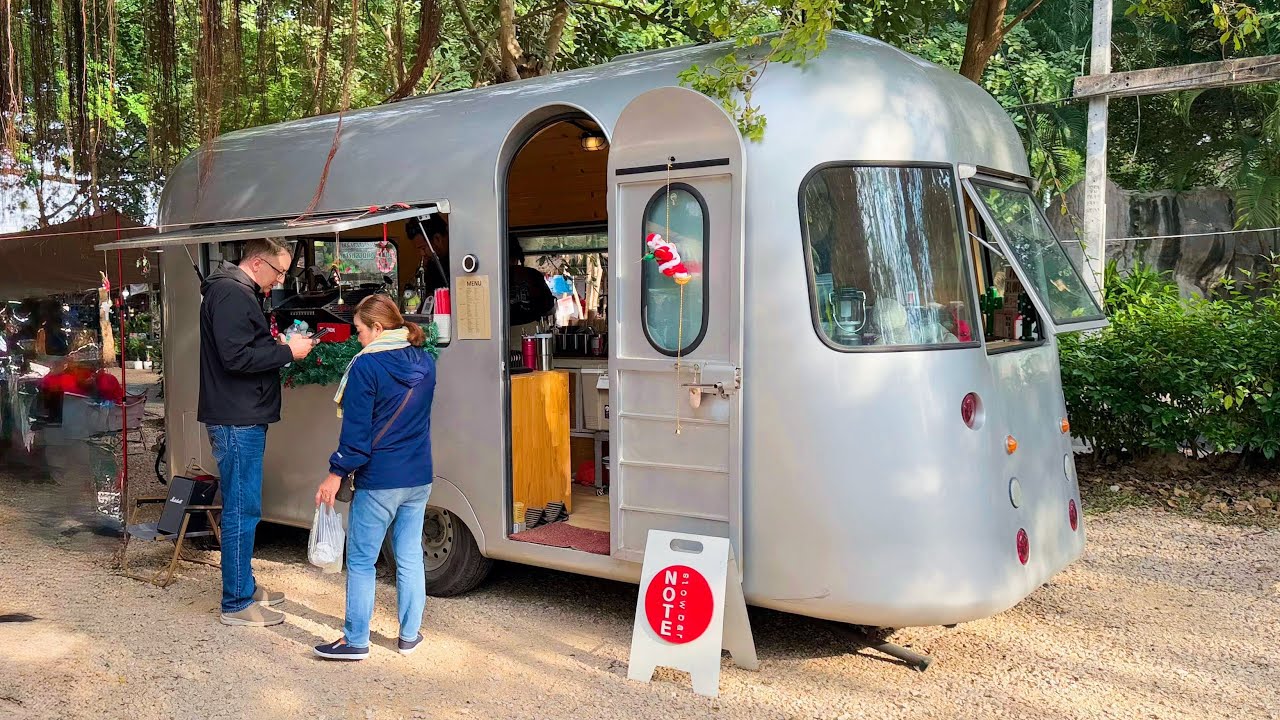 Cafe Vlog Mini Coffee Shop Truck Bar Barista Mobile Kopi Small Business Relax USA Food Trailer Idea