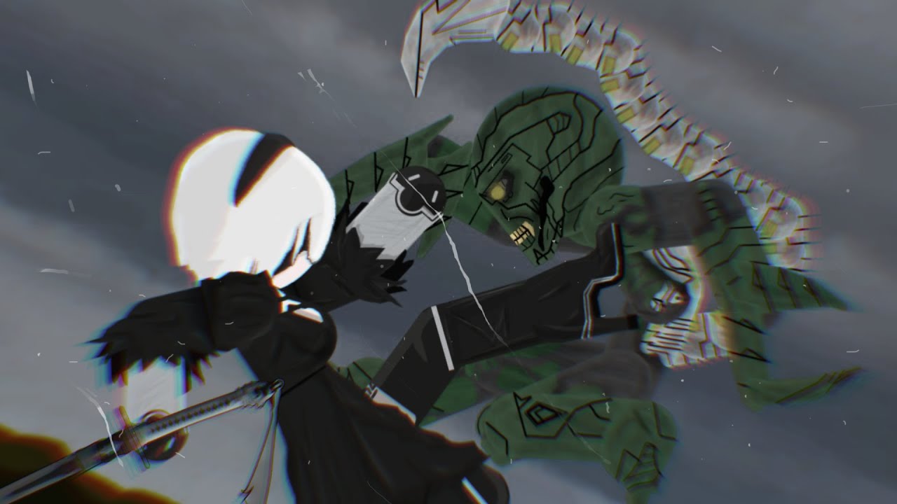 2B vs Robo-Scorpion [Animating touch 2] [Drawing cartoons 2] [Mini animation]