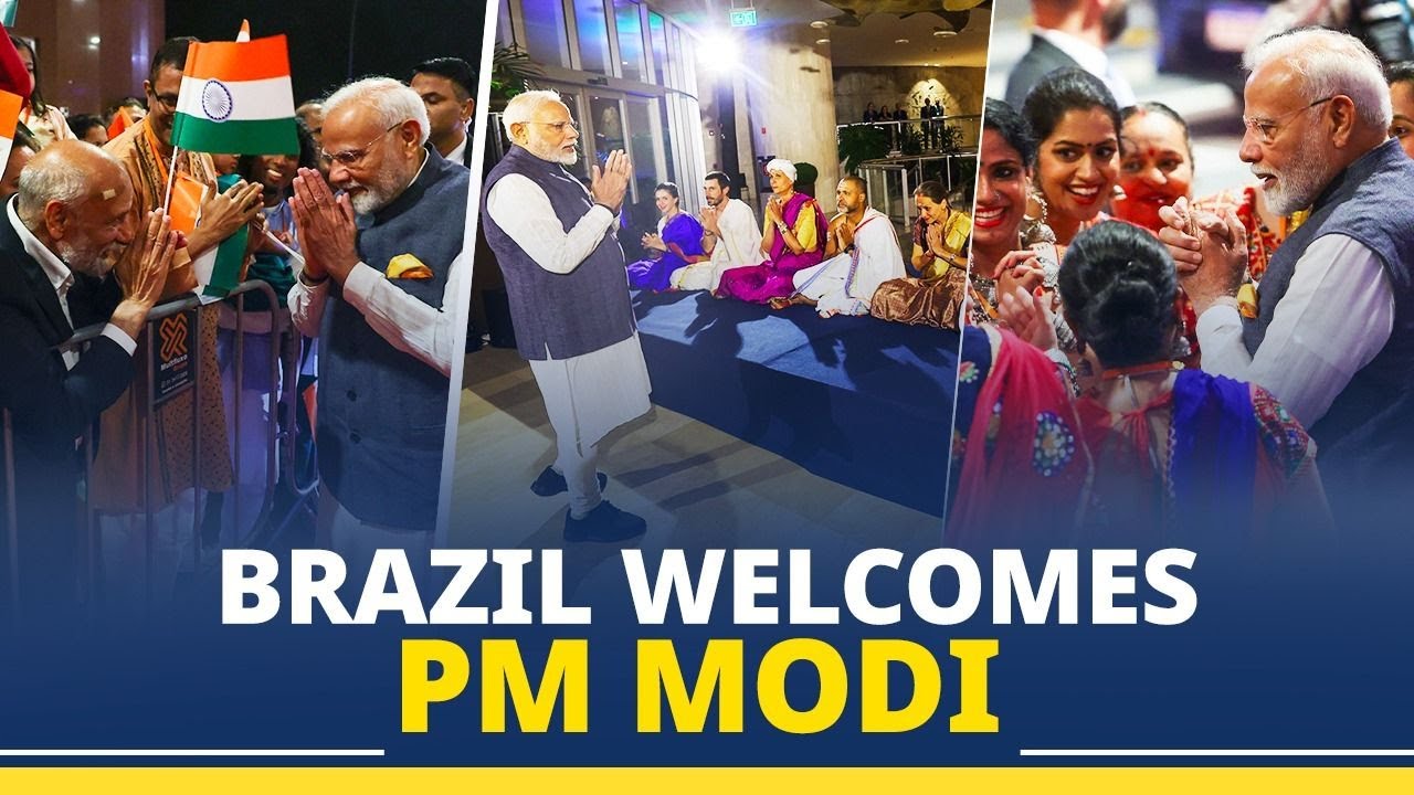 PM Modi’s splendid welcome in Brazil’s Rio de Janeiro