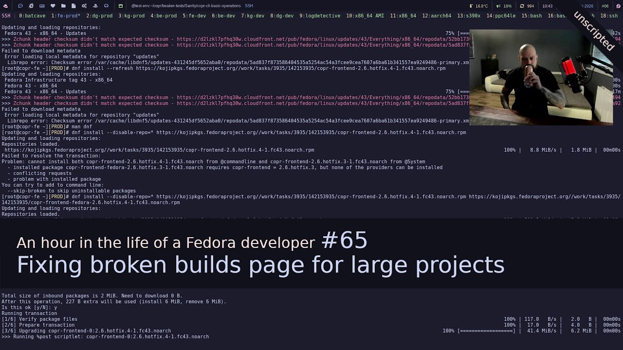 An hour in the life of a Fedora developer #65