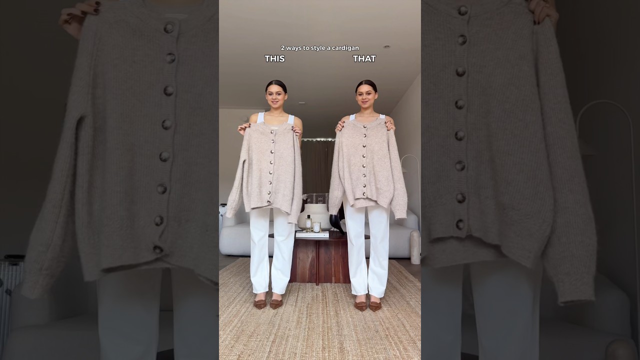 2 sposoby na stylizację kardiganu 🤎 | TO czy TAMTO? | Subskrybuj #luxurystyle i #outfitideas