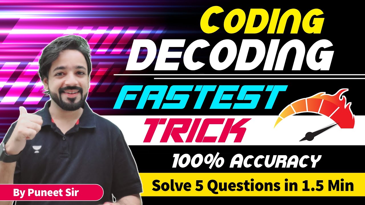 Coding Decoding Fastest Trick Solve 5 questions in 1.5 mins