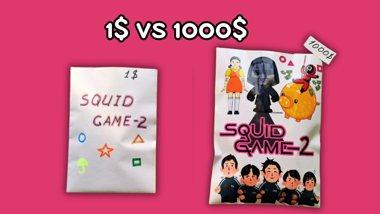 1$ VS 1000$ SQUID GAME BLIND BAG UNBOXING! | ASMR