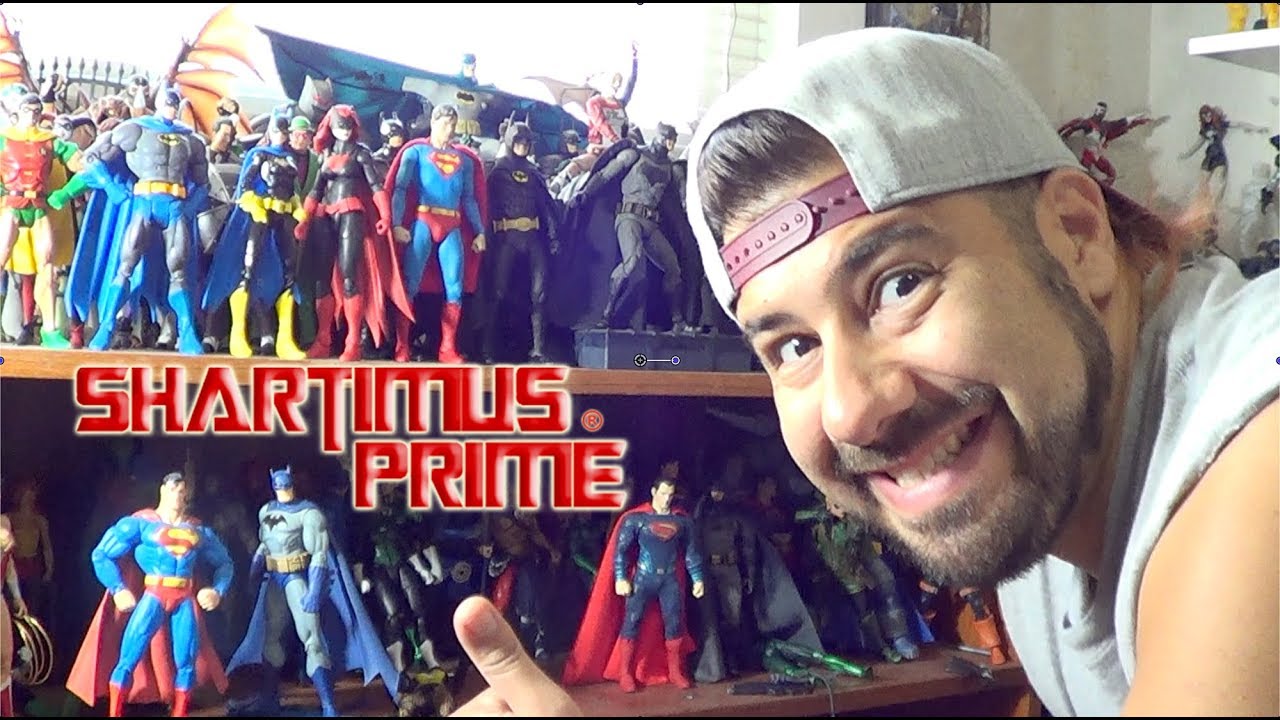 Action Figure Display Cleaning DC Comics Figures and Marvel Shelves Touching Up
