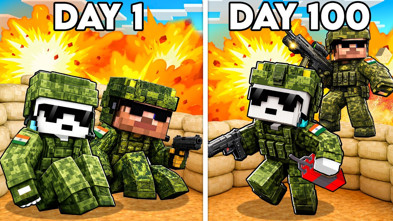 We Survived 100 Days of WAR in Minecraft!