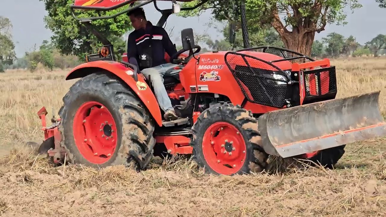 Kubota M6040 កំពង់តែសាកកម្លាំង🚜​#M6040​