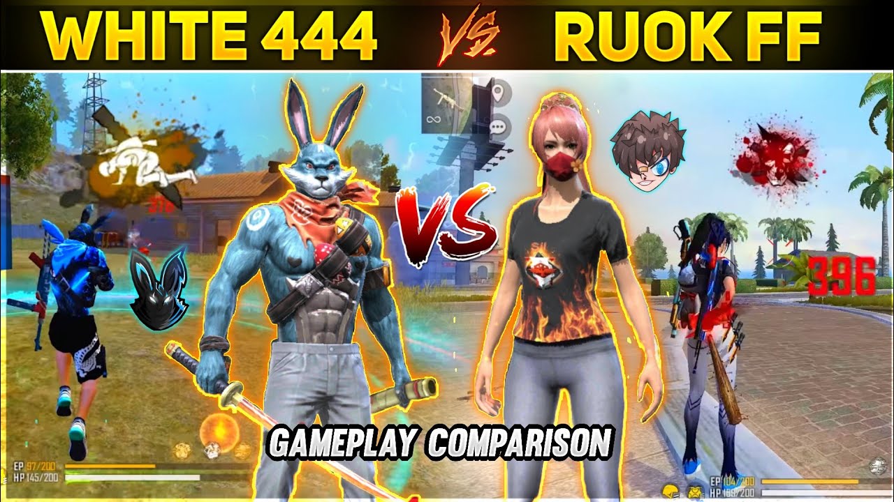 RUOK FF VS WHITE444 🔥 ll WHITE444 VS RUOK GAMEPLAY COMPARISON ll #MoniezGaming