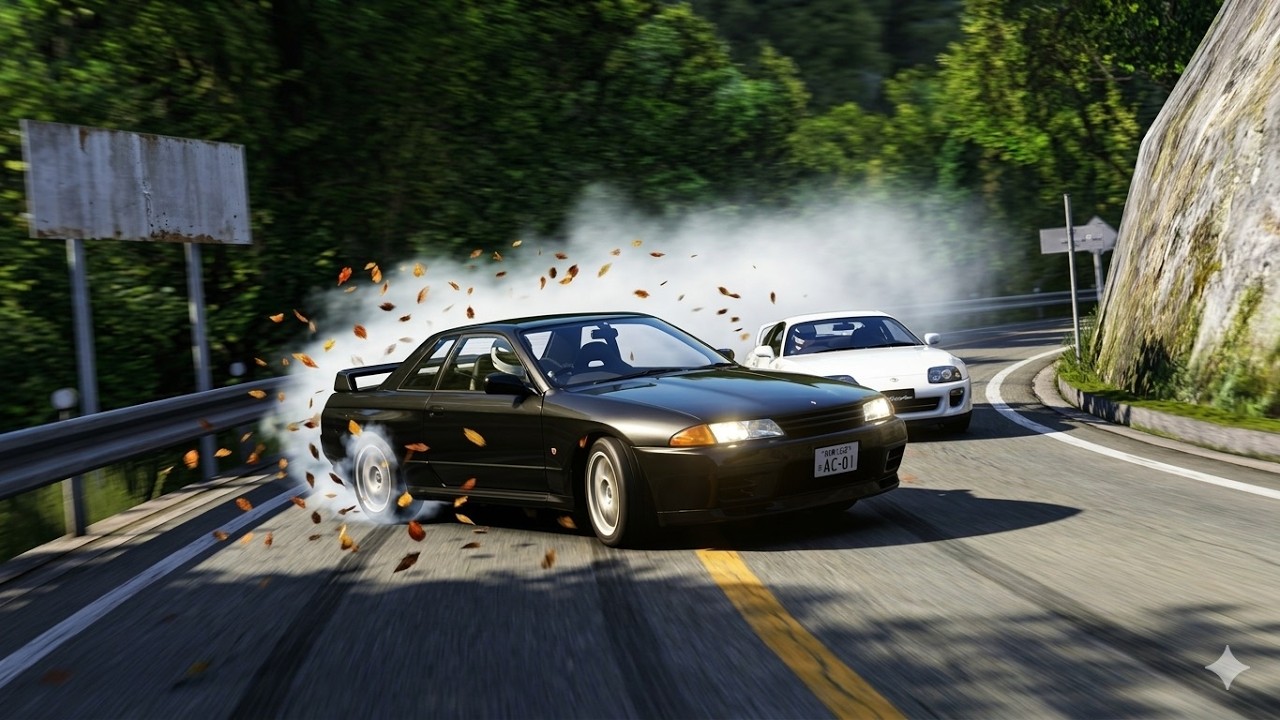 R32 GT R vs Supra MK4　Touge Battle  EK Myogi Downhill　　Assetto Corsa