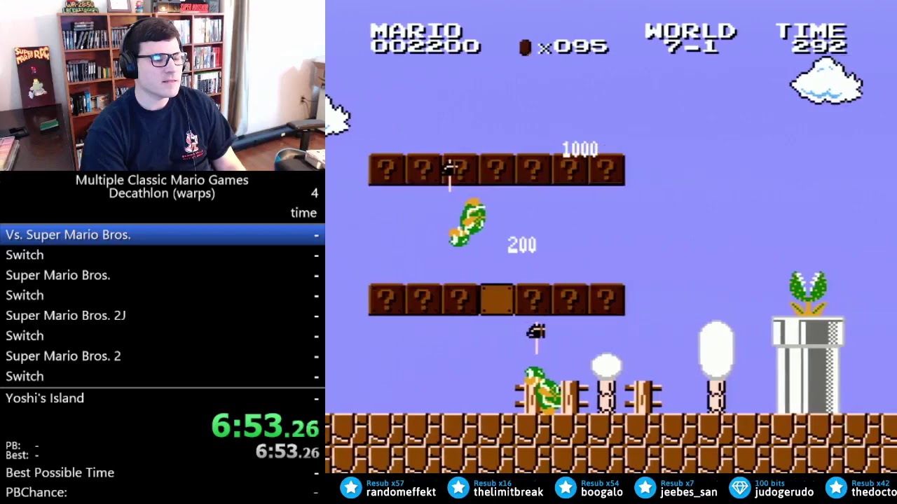 Super Mario Decathlon - world record speedrun - warps (4:35:01)