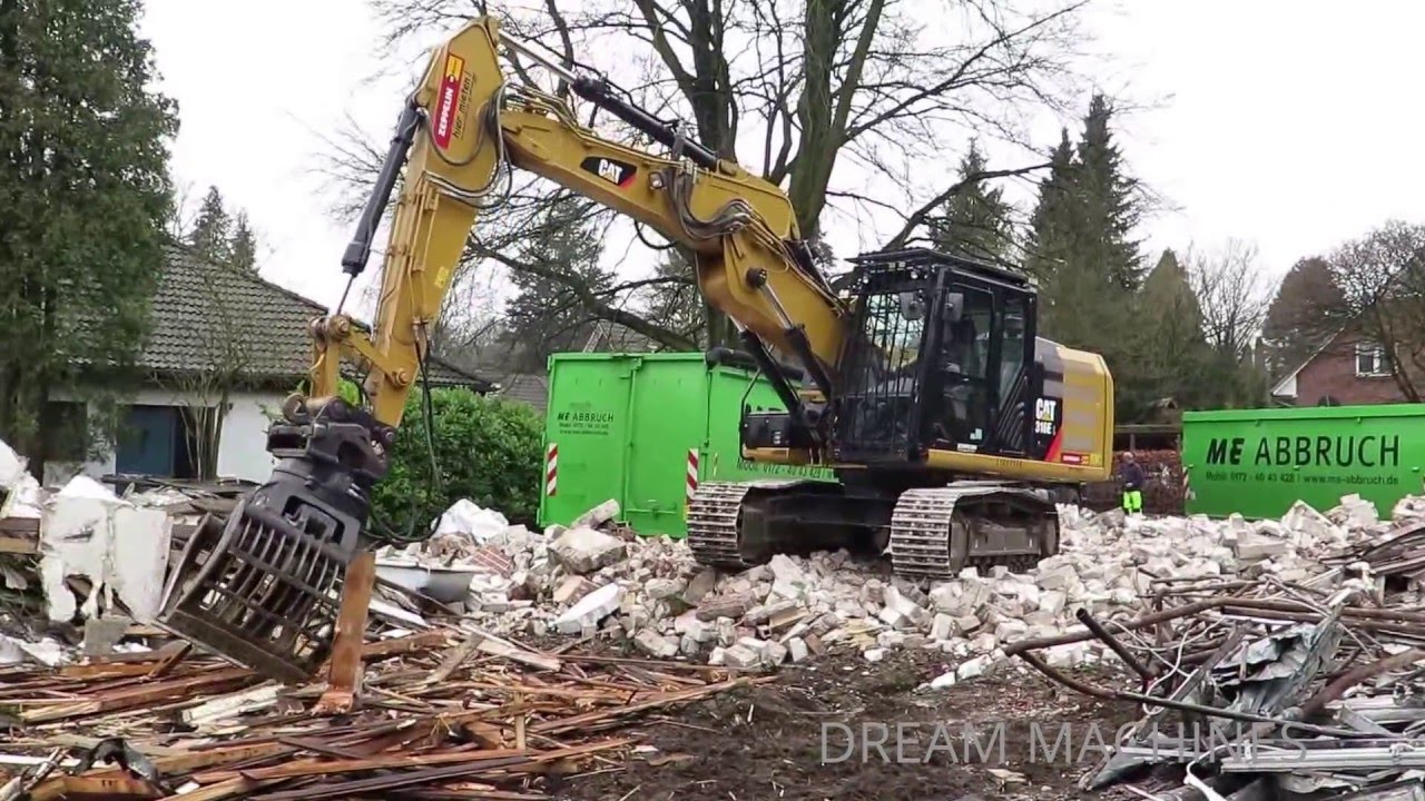 CATERPILLAR 316E BAGGER BAUSTELLE AUFRÄUMEN NACH HAUS ABBRUCH DREAM MACHINES