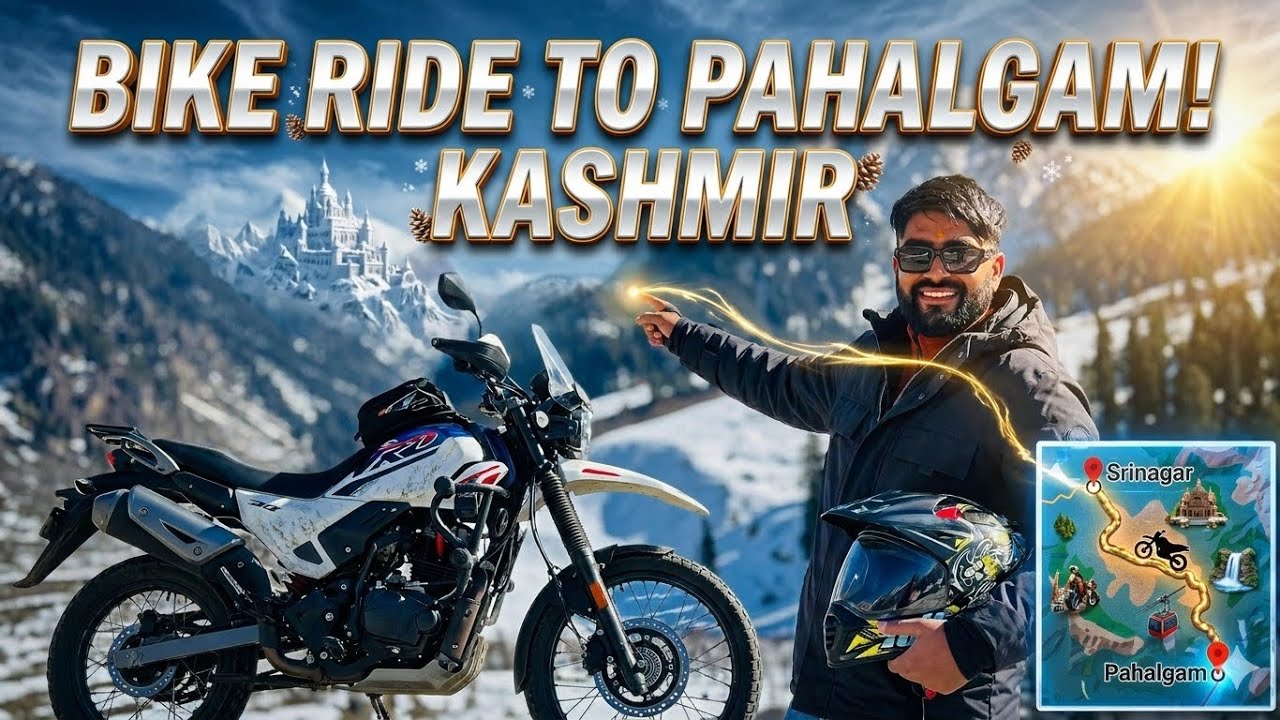 📍Pahalgam bike ride | 5AM winter ride | Udhampur | Kashmir day trip vlog ❄️🎥 @neraj6