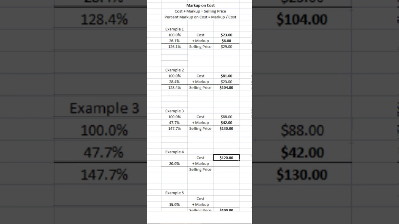 MAT 1120 8 1 Markup on Cost