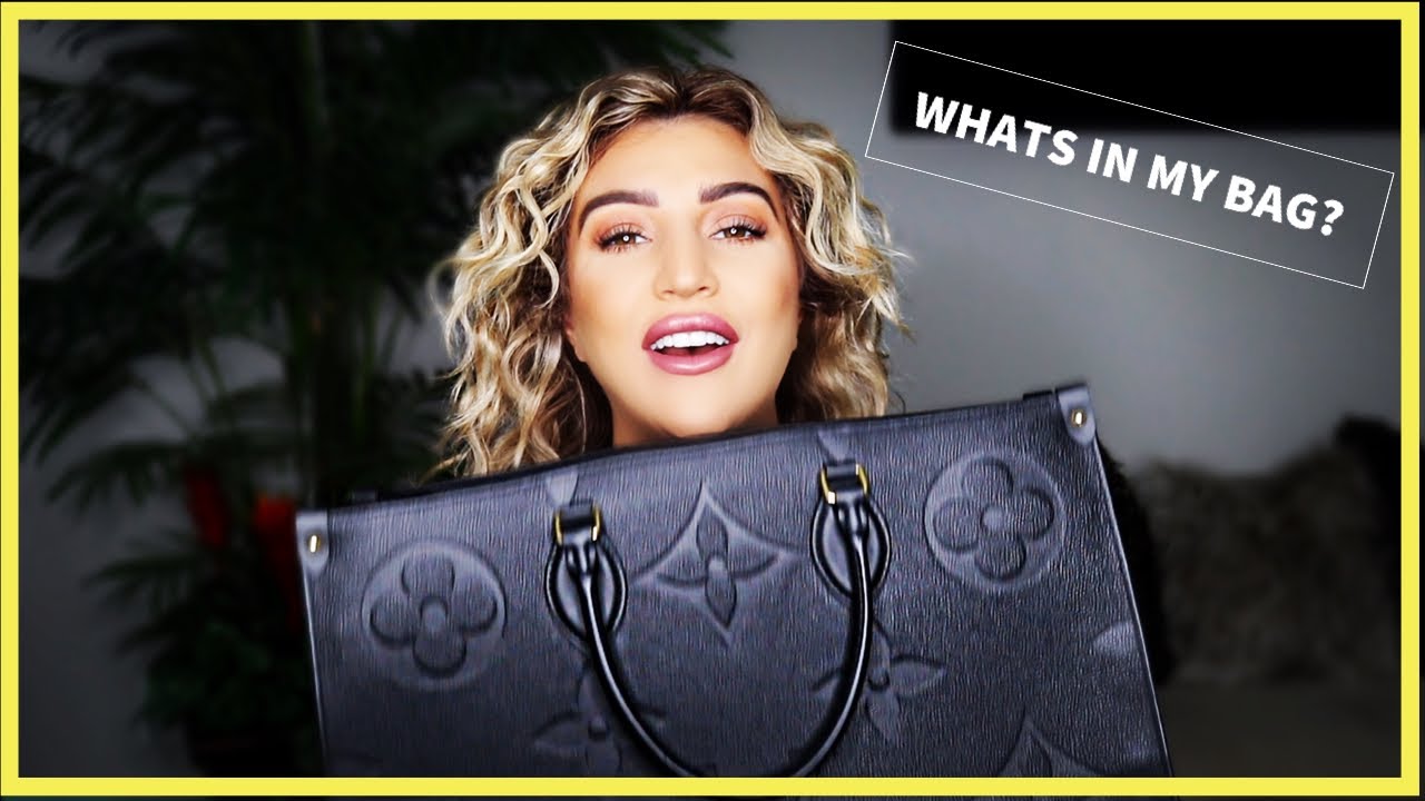 WHATS IN MY BAG?| LOUIS VUITTON ONTHEGO GM MONOGRAM EMPREINTE NOIR- ASHLEYKEIKOLLECTIONS