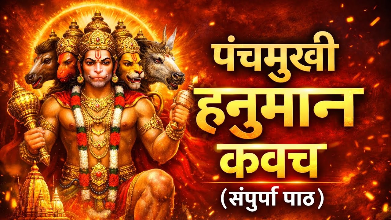  पंचमुखी हनुमान कवच 4 मिनट में संपूर्ण पाठ |  Powerful Protection Mantra