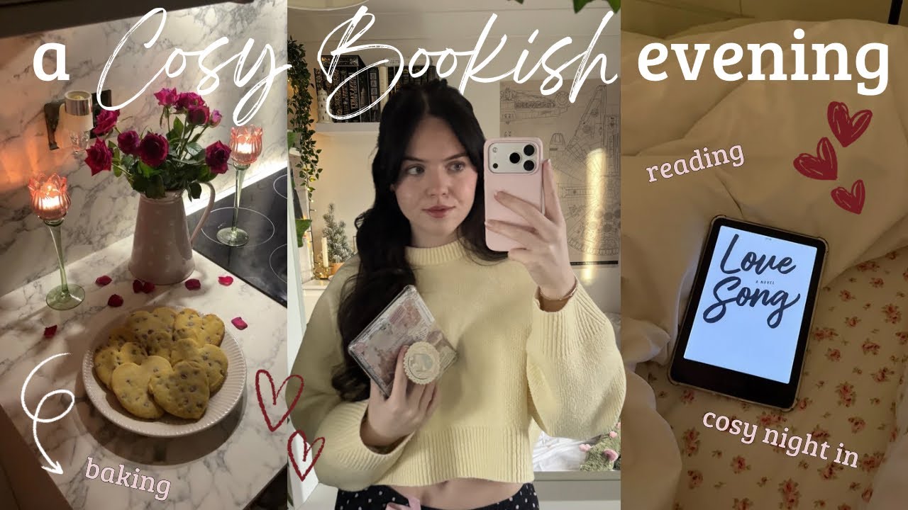 Spend a cozy bookish evening with me 🕯️📖 Reading, baking, a rainy evening at home