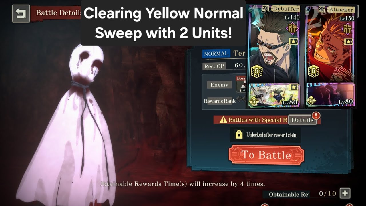Clearing Yellow Sweep with Just 2 Units! | Jujutsu Kaisen Phantom Parade Global