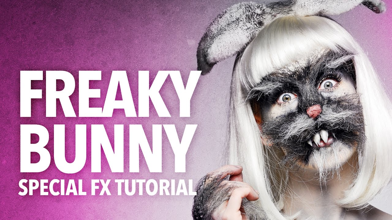 Freaky bunny halloween makeup tutorial