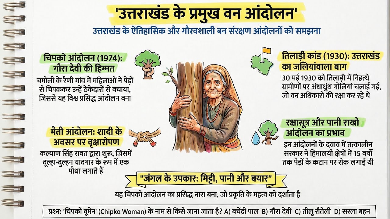 उत्तराखंड के प्रमुख वन आंदोलन | Chipko Andolan | Uttarakhand Forest Movements | UKPSC UKSSSC