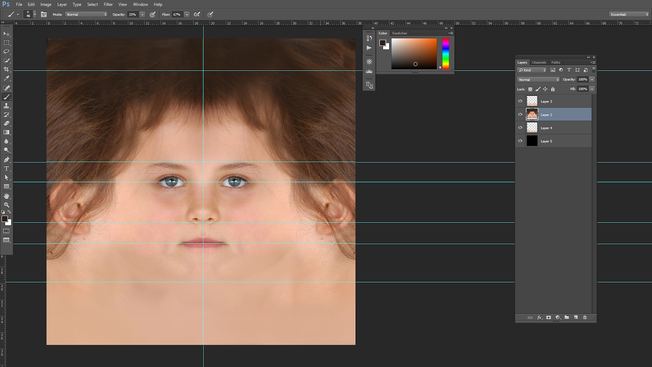 Creating Face Texture Using real images in Photoshop Part 1