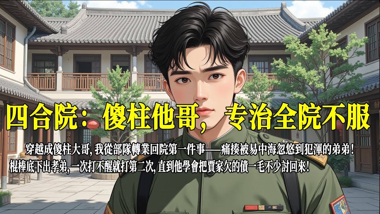 四合院鐵拳管教：傻柱別跑，哥是為你好！ 穿越成傻柱大哥，我從部隊轉業回院第一件事——痛揍被易中海忽悠到犯渾的弟弟！棍棒底下出孝弟，一次打不醒就打第二次，直到他學會把賈家欠的債一毛不少討回來！# 穿越