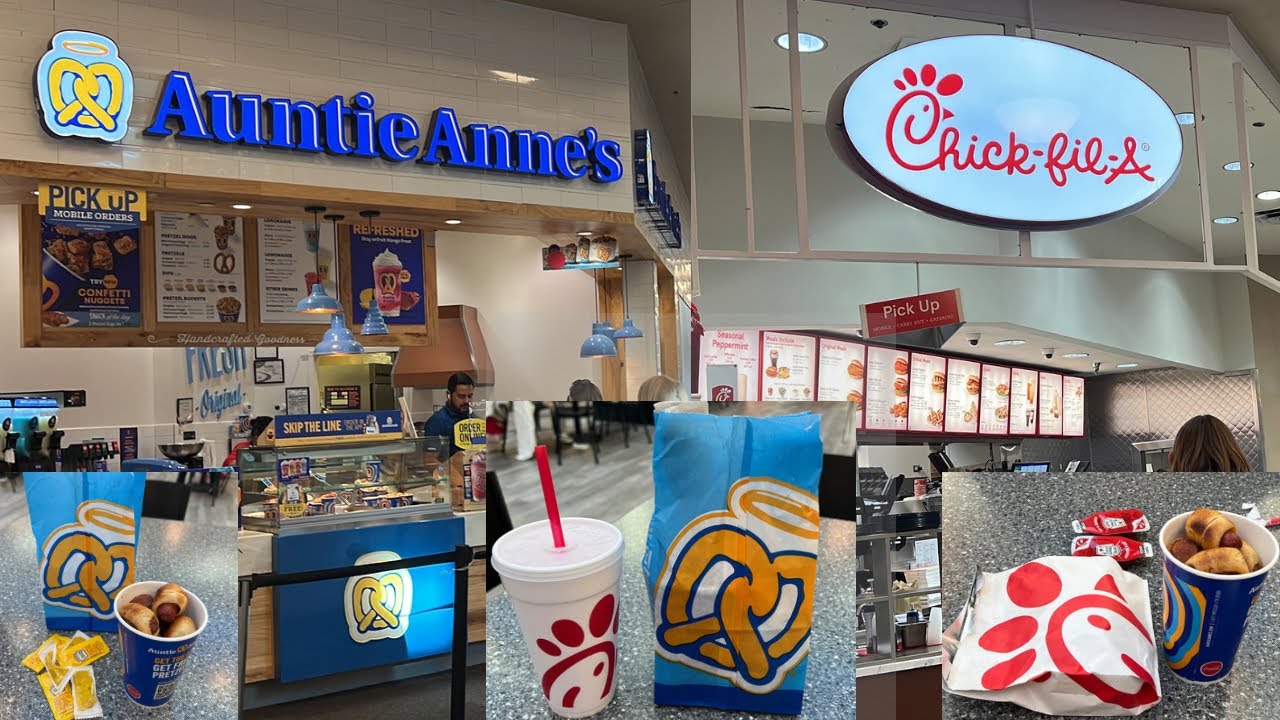 Auntie Anne’s & Chick Fil A Visit to local mall for late lunch Mini Pretzel Dogs & Chicken Sandwich