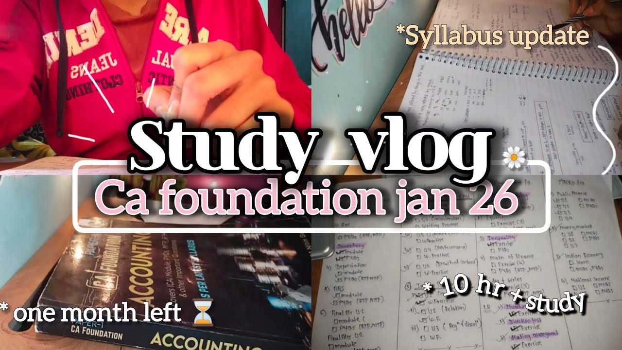 CA Foundation Jan 26 STUDY VLOG 📚 | 10hr +study ⏳| study routine ⏰| #studyvlog #cafoundation #ca 