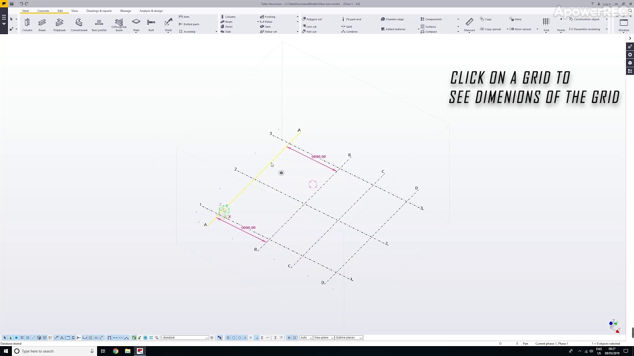 Tekla 2017 basics - New model & grid modification